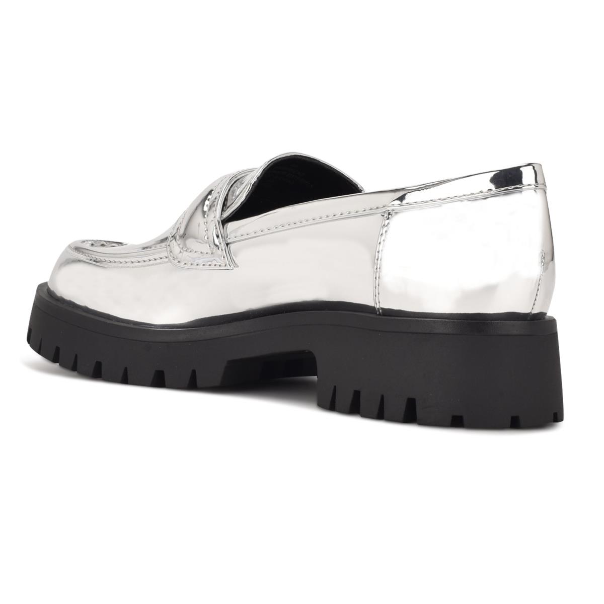 Loafers Nine West Garren Lug Sole Mujer Plateadas | 0342ENXRC