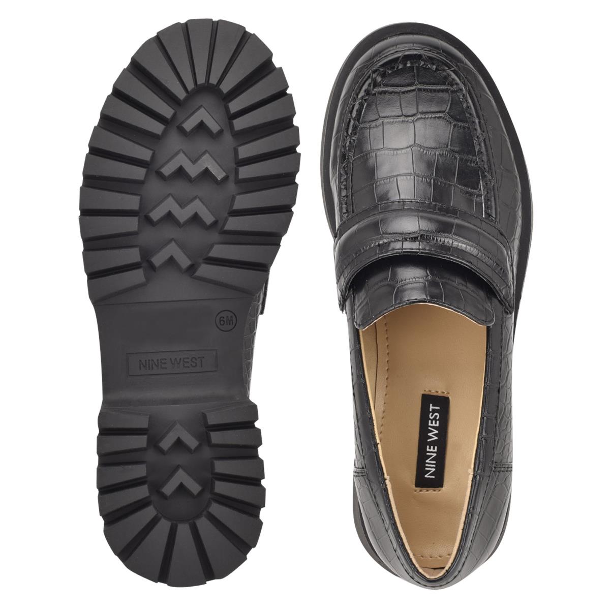 Loafers Nine West Garren Lug Sole Mujer Negras | 1847AGMSU