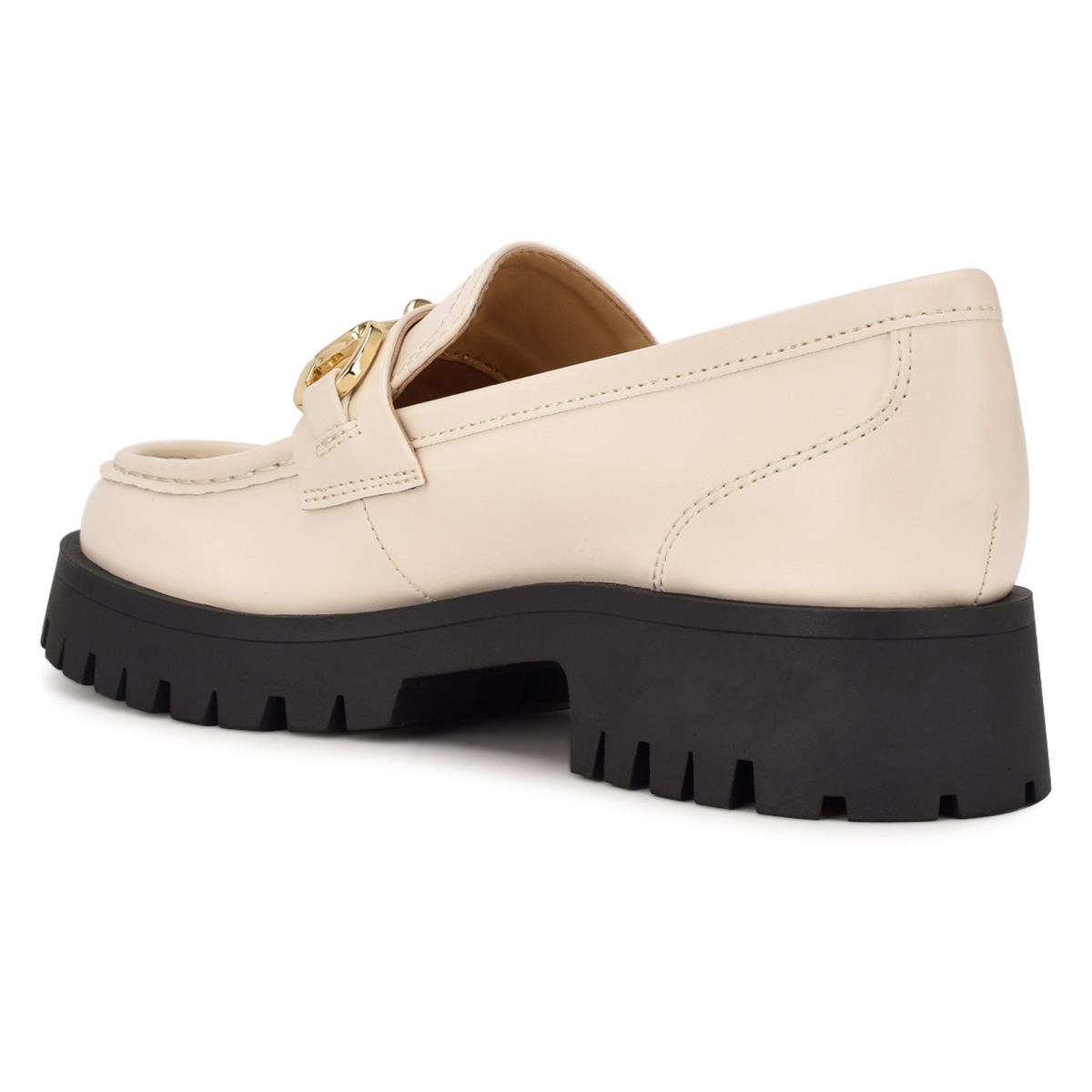 Loafers Nine West Gonehme Lug Sole Mujer Creme | 2573CMXNO