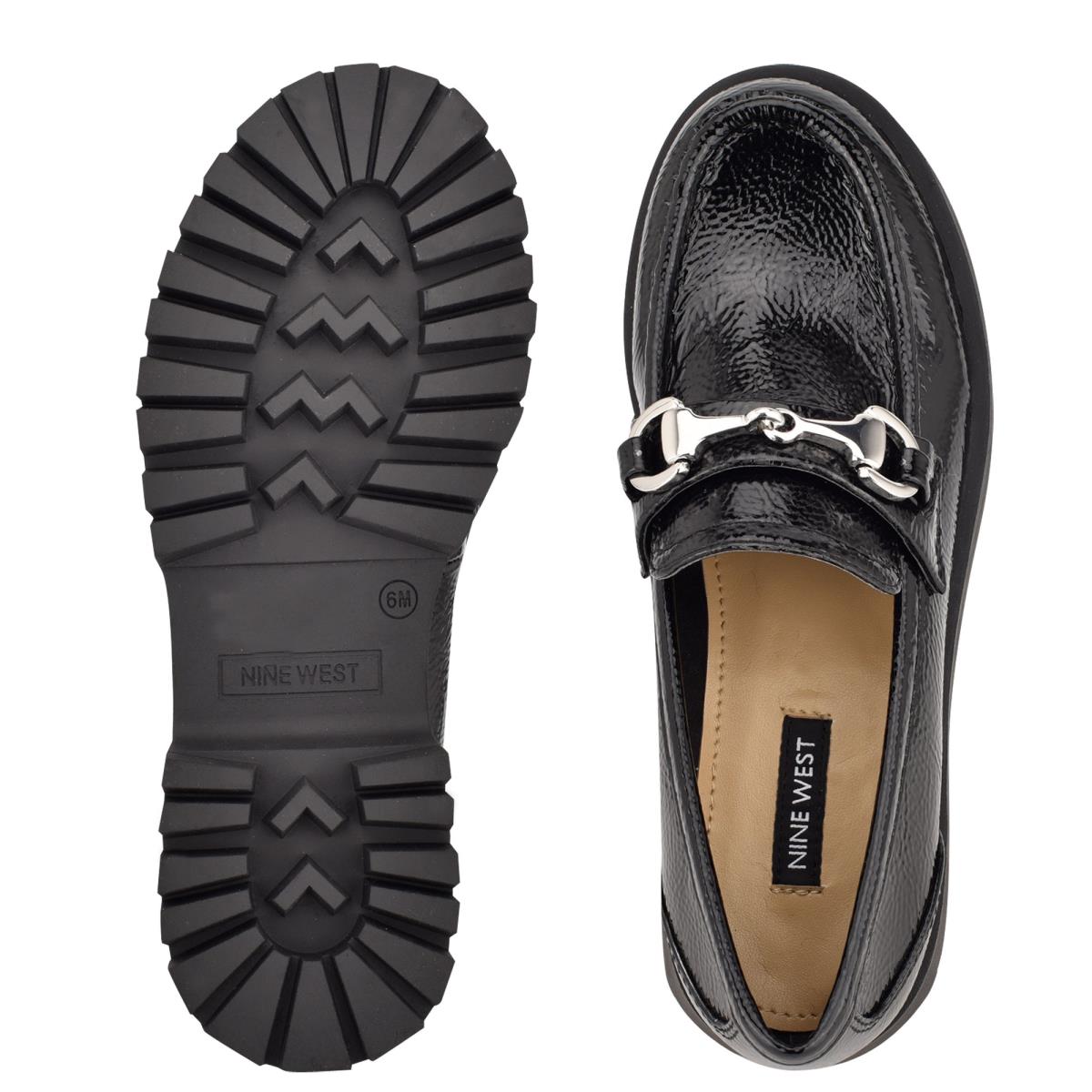 Loafers Nine West Gonehme Lug Sole Mujer Negras | 7816WFRTX