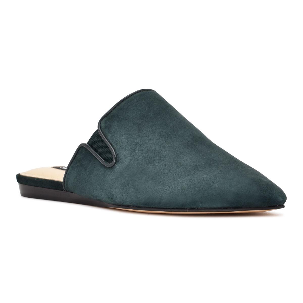 Mulas Nine West Freeda Pointy Toe Mujer Verde Oliva | 1684AGWFM