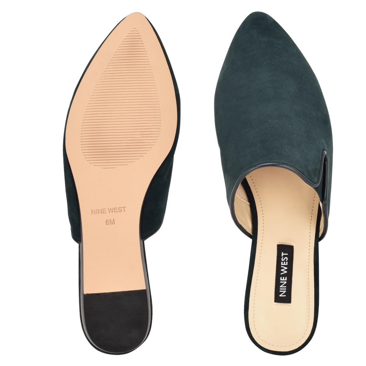 Mulas Nine West Freeda Pointy Toe Mujer Verde Oliva | 1684AGWFM