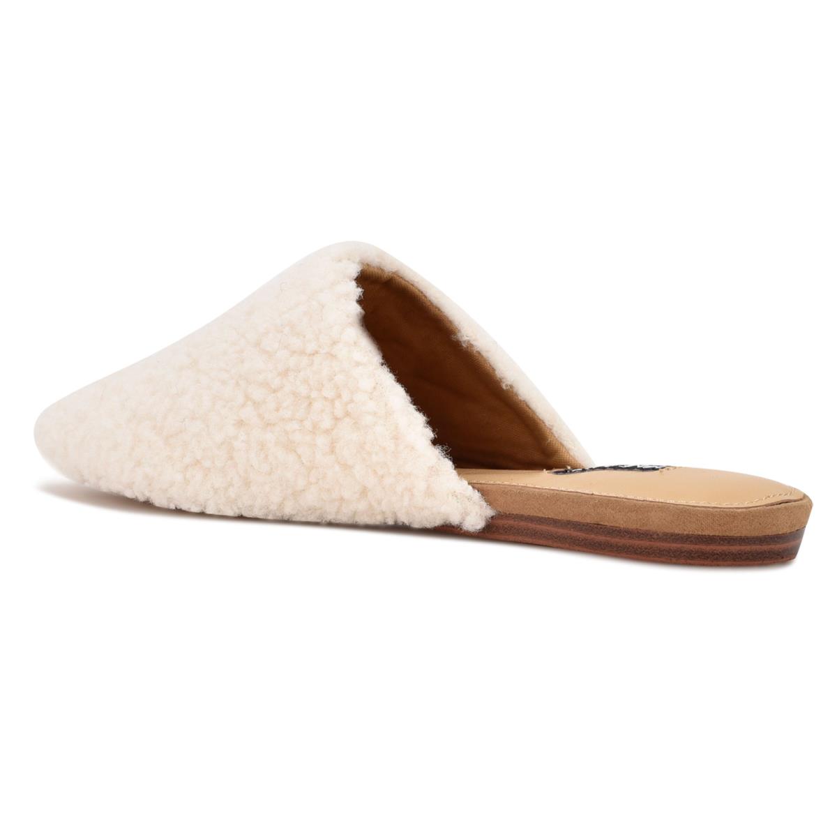 Mulas Nine West Furzy Pointy Toe Mujer Creme | 5147ZPXYO