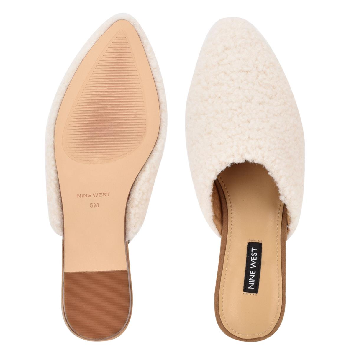 Mulas Nine West Furzy Pointy Toe Mujer Creme | 5147ZPXYO