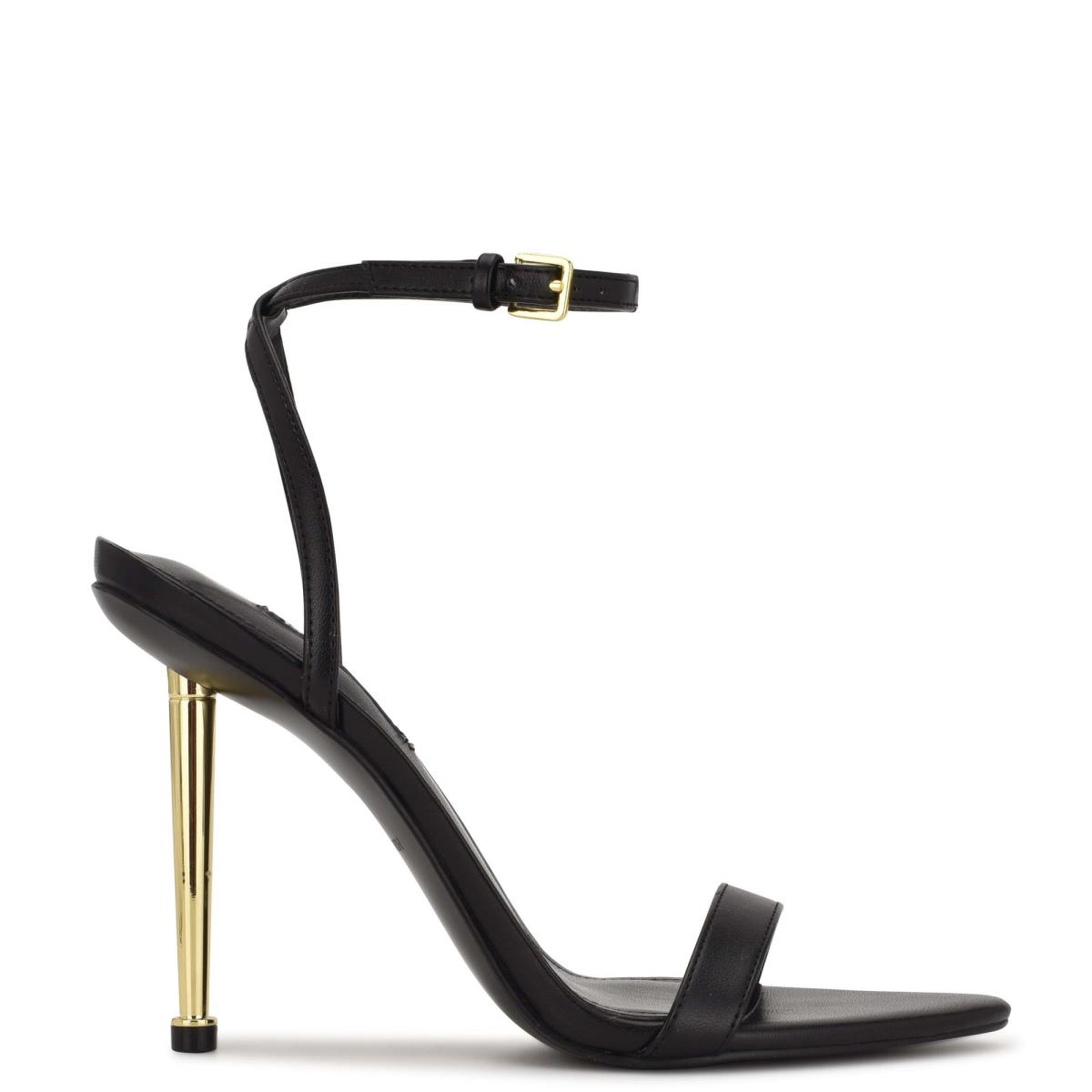 Sandalias Con Tiras Nine West Reina Ankle Mujer Negras | 7861EYTUM