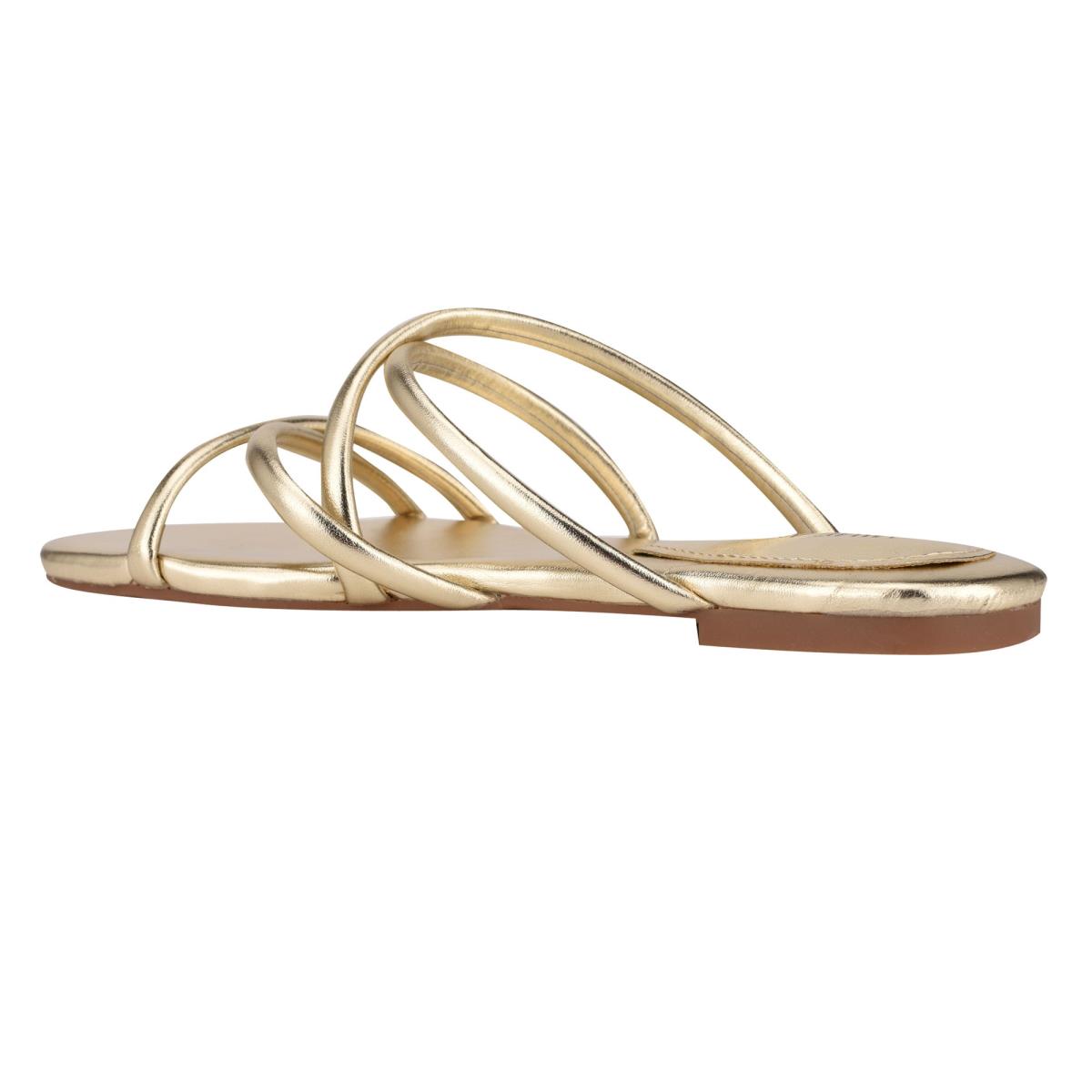 Sandalias Deslizantes Nine West Beva Flat Mujer Plateadas | 4130YSZIT