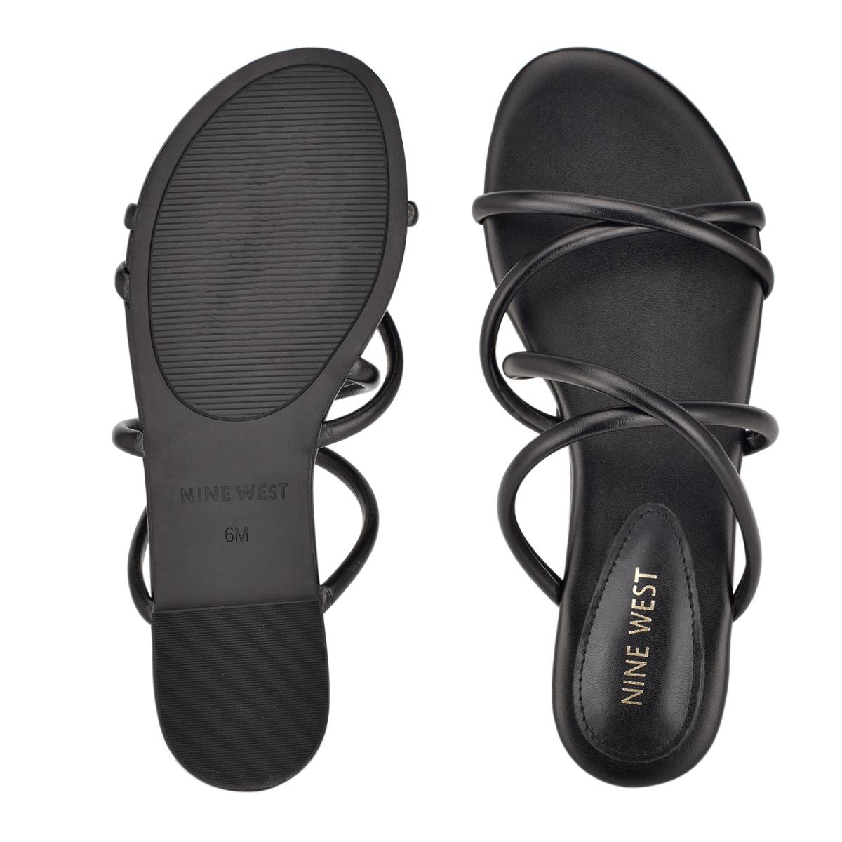 Sandalias Deslizantes Nine West Beva Flat Mujer Negras | 9345LYFMO