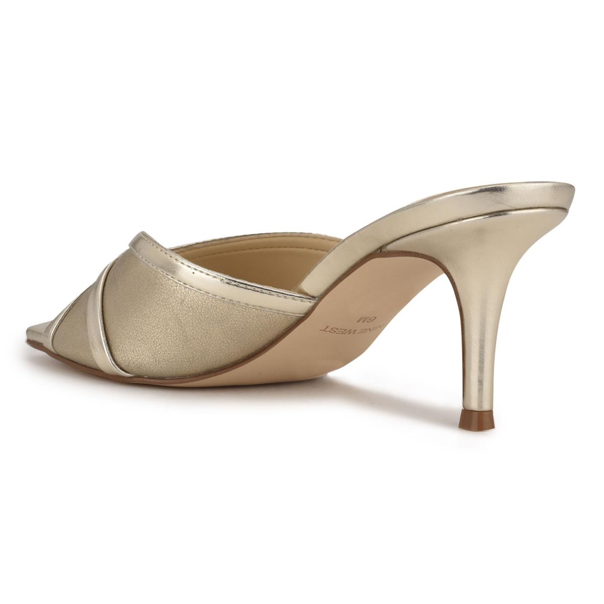 Sandalias Deslizantes Nine West Dainty Heeled Mujer Plateadas | 5603ZINUP