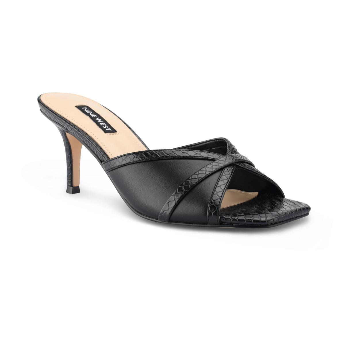 Sandalias Deslizantes Nine West Dainty Heeled Mujer Negras | 9573GHUMW