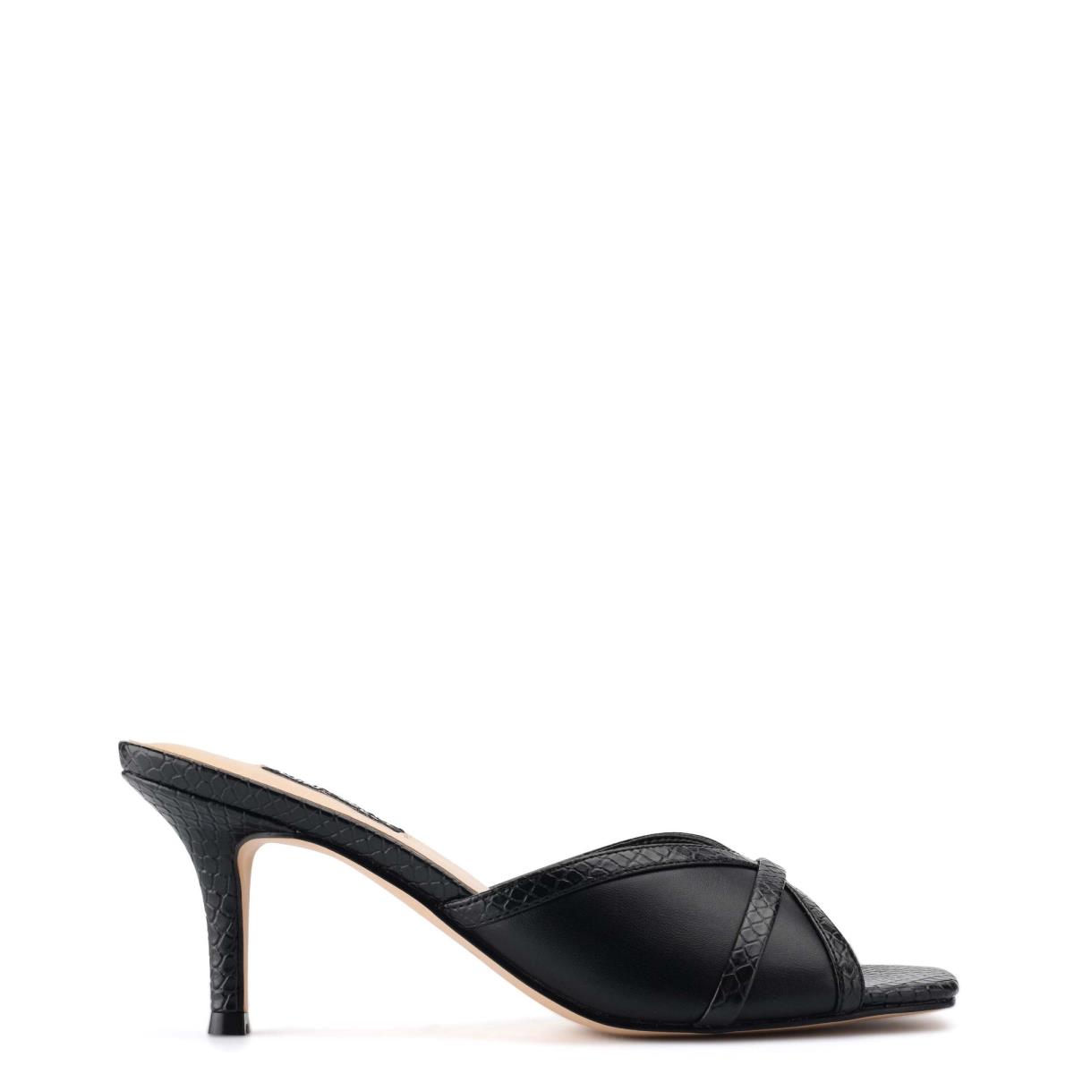 Sandalias Deslizantes Nine West Dainty Heeled Mujer Negras | 9573GHUMW