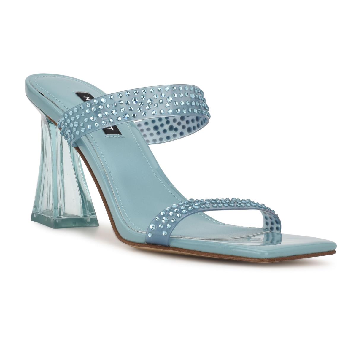 Sandalias Deslizantes Nine West Darla Heeled Mujer Azules | 6143RNHLU