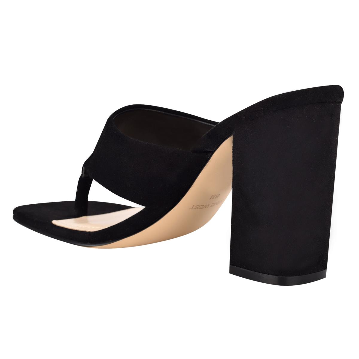 Sandalias Deslizantes Nine West Gogo Block Heel Mujer Negras | 0825BKLPA