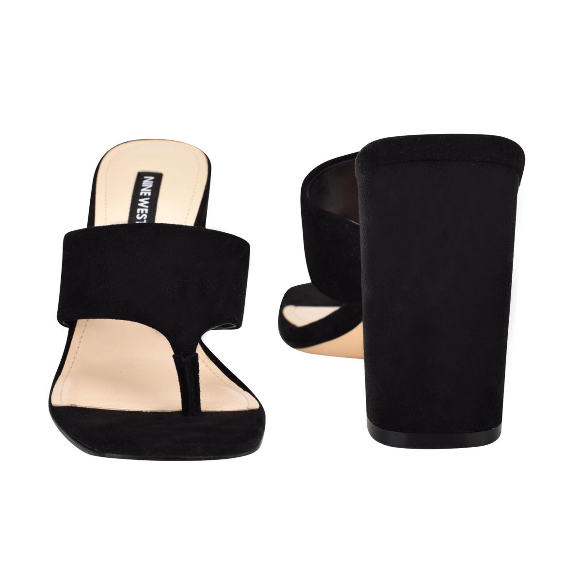 Sandalias Deslizantes Nine West Gogo Block Heel Mujer Negras | 0825BKLPA