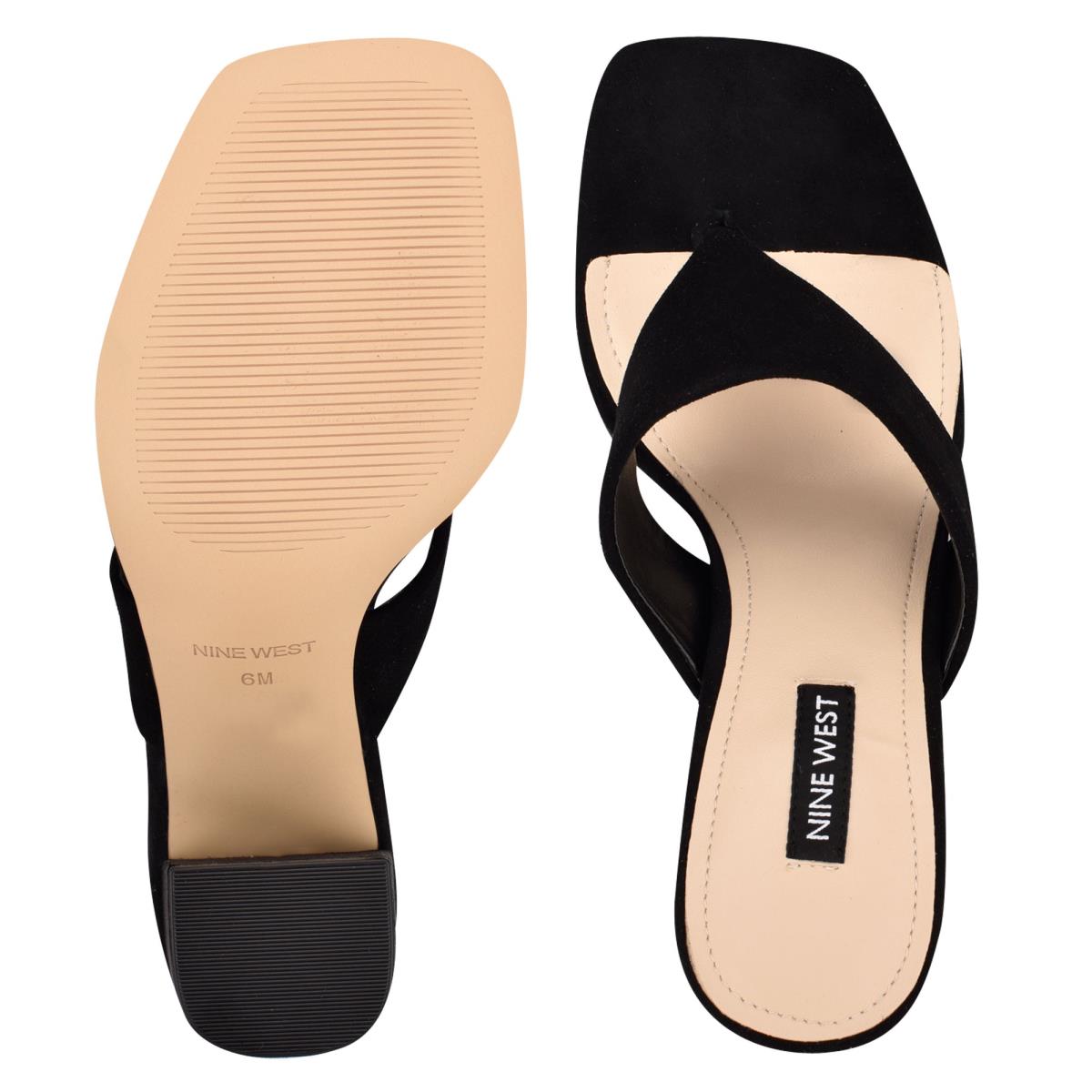 Sandalias Deslizantes Nine West Gogo Block Heel Mujer Negras | 0825BKLPA