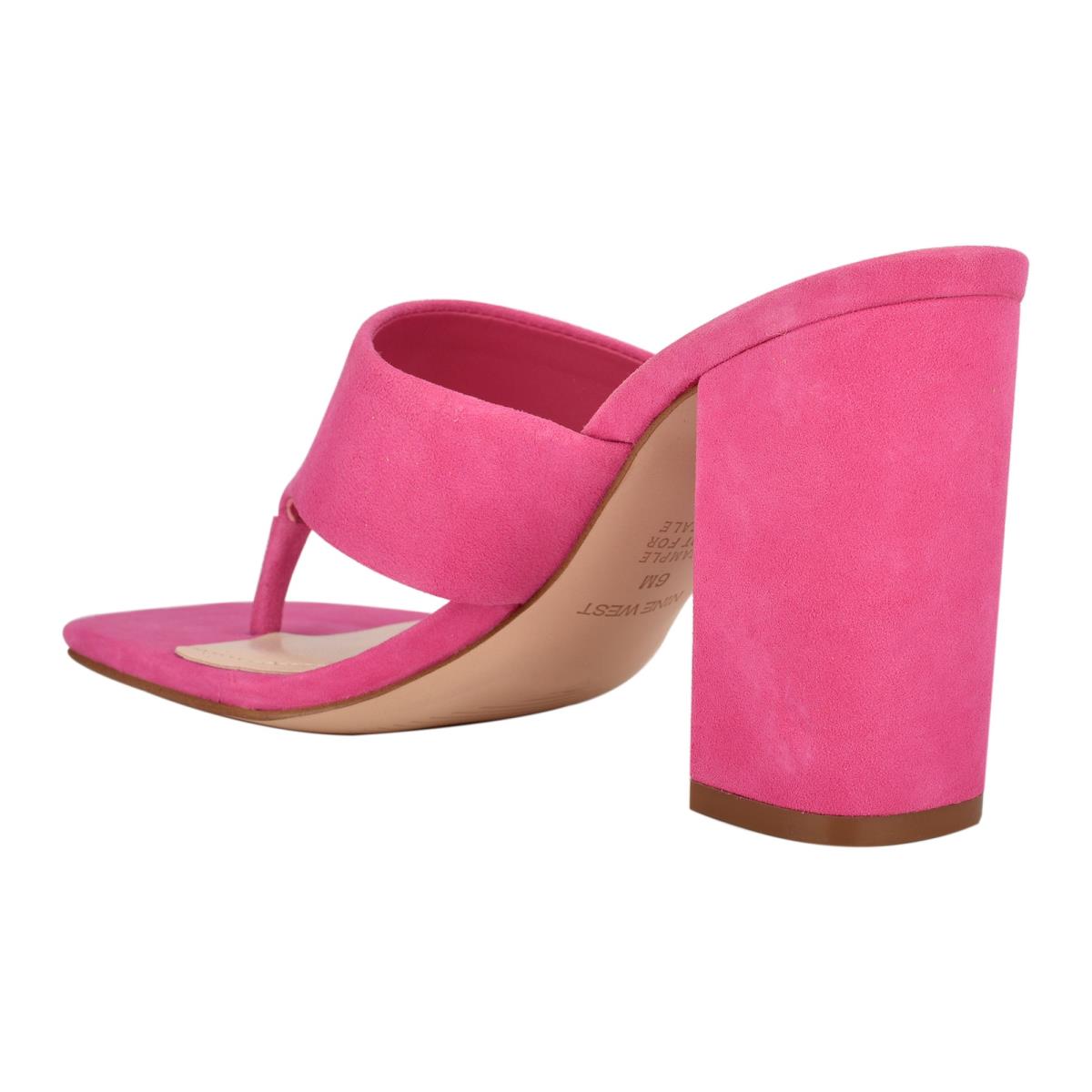 Sandalias Deslizantes Nine West Gogo Block Heel Mujer Rosas | 7245ILWQN