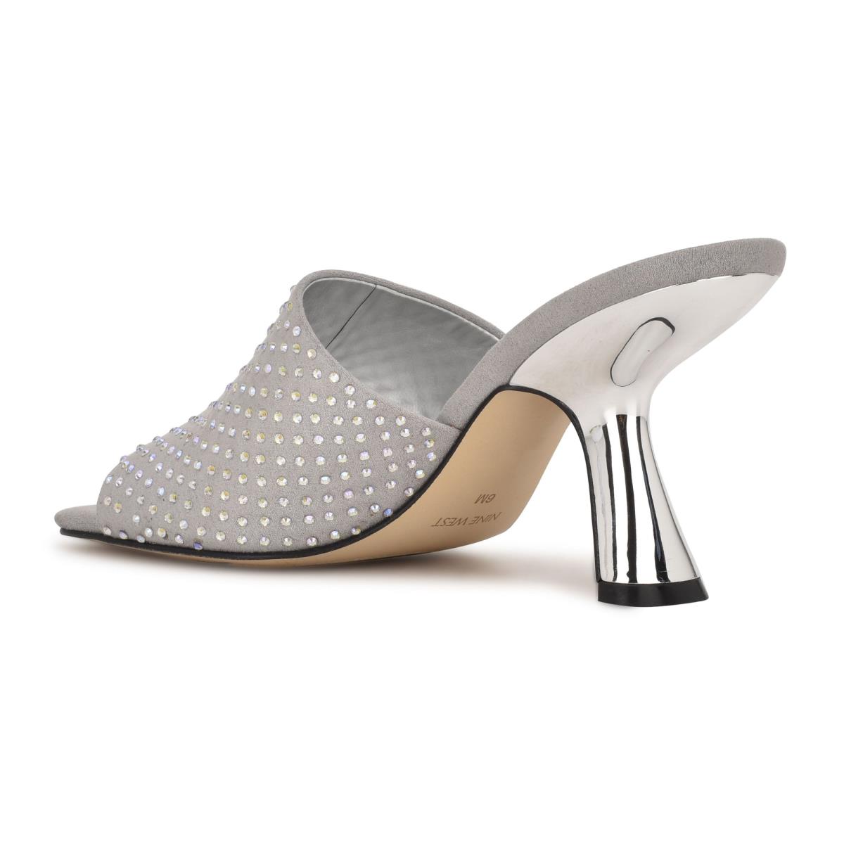 Sandalias Deslizantes Nine West Partie Heeled Mujer Gris | 5048YWXOI