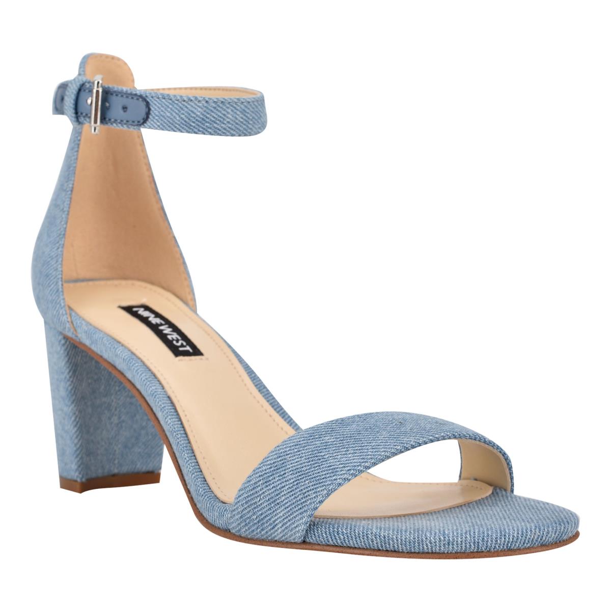 Sandalias Tacones Nine West Pruce Ankle Strap Block Mujer Azules | 0657DGIPR