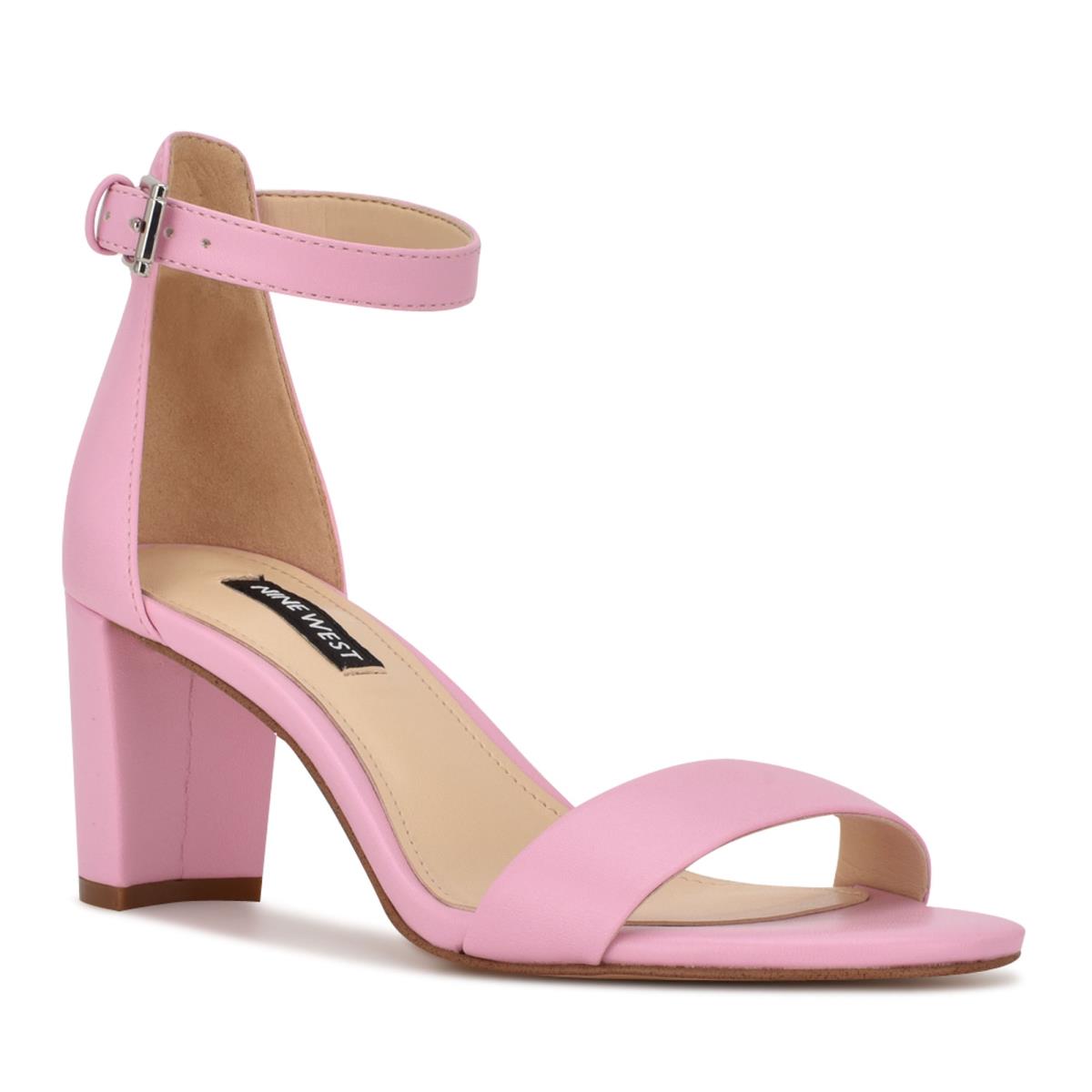 Sandalias Tacones Nine West Pruce Ankle Strap Block Mujer Rosas | 2879WMPXF