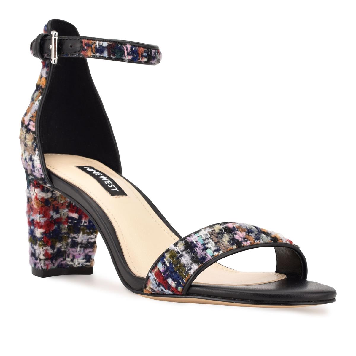 Sandalias Tacones Nine West Pruce Ankle Strap Block Mujer Azules Multicolor | 4862QXBTW