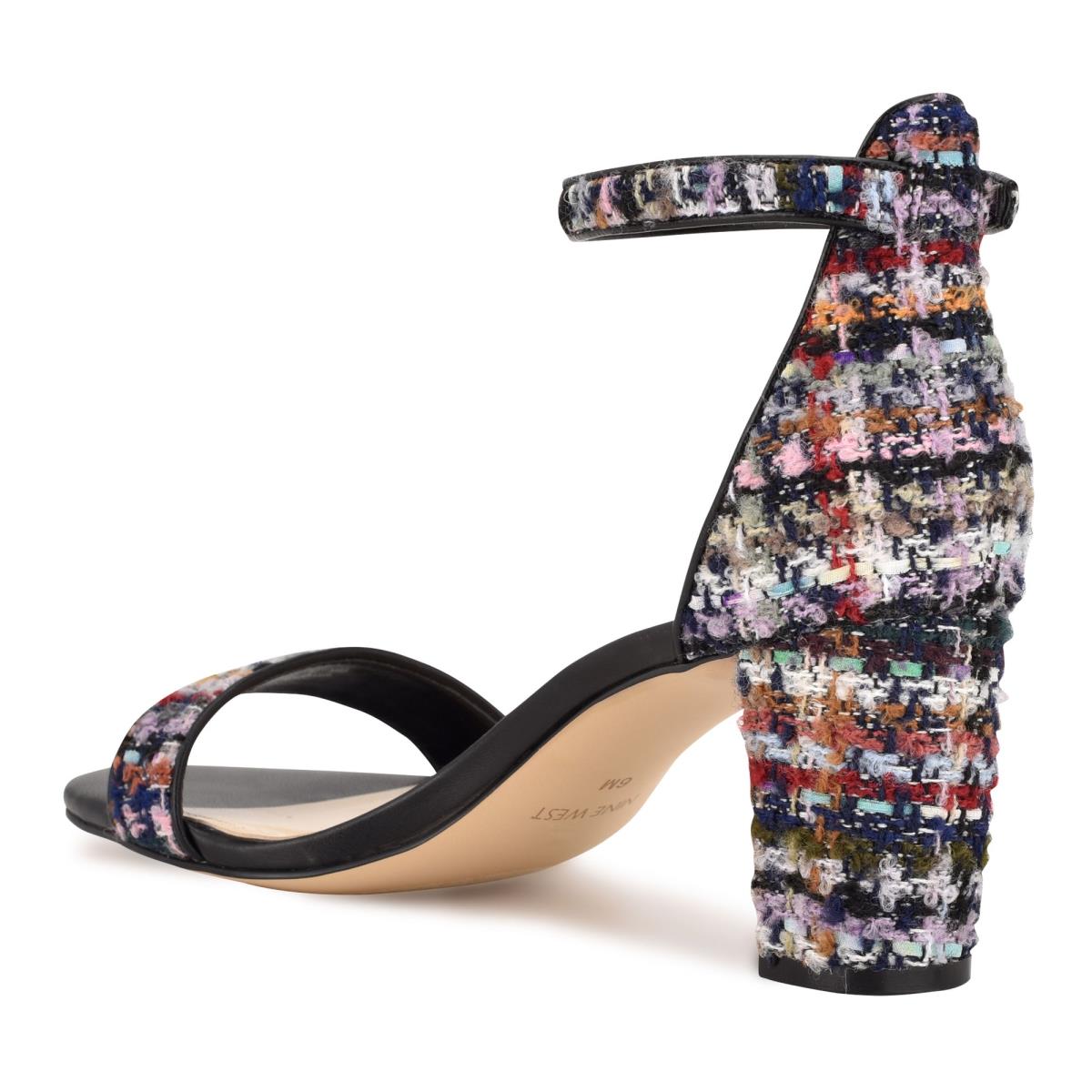 Sandalias Tacones Nine West Pruce Ankle Strap Block Mujer Azules Multicolor | 4862QXBTW