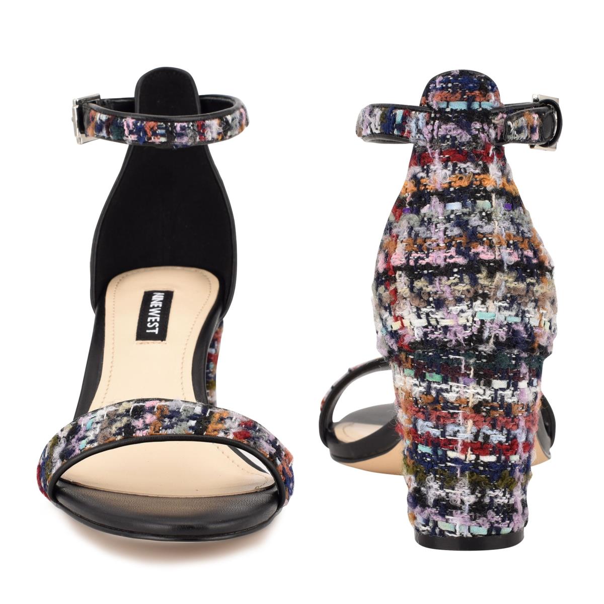 Sandalias Tacones Nine West Pruce Ankle Strap Block Mujer Azules Multicolor | 4862QXBTW