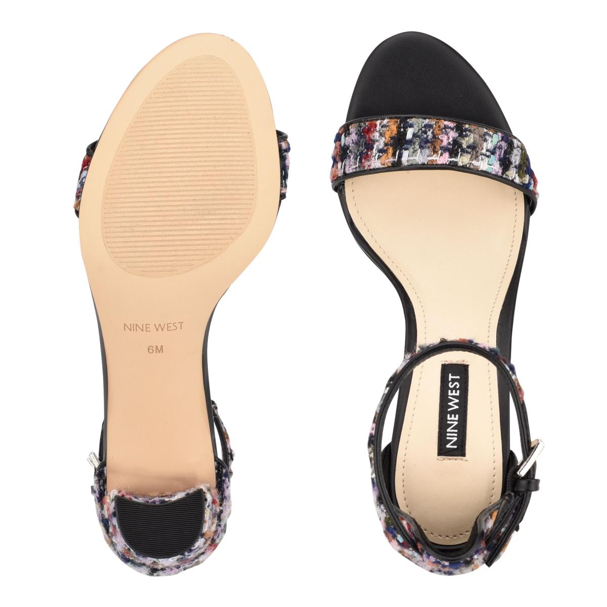 Sandalias Tacones Nine West Pruce Ankle Strap Block Mujer Azules Multicolor | 4862QXBTW