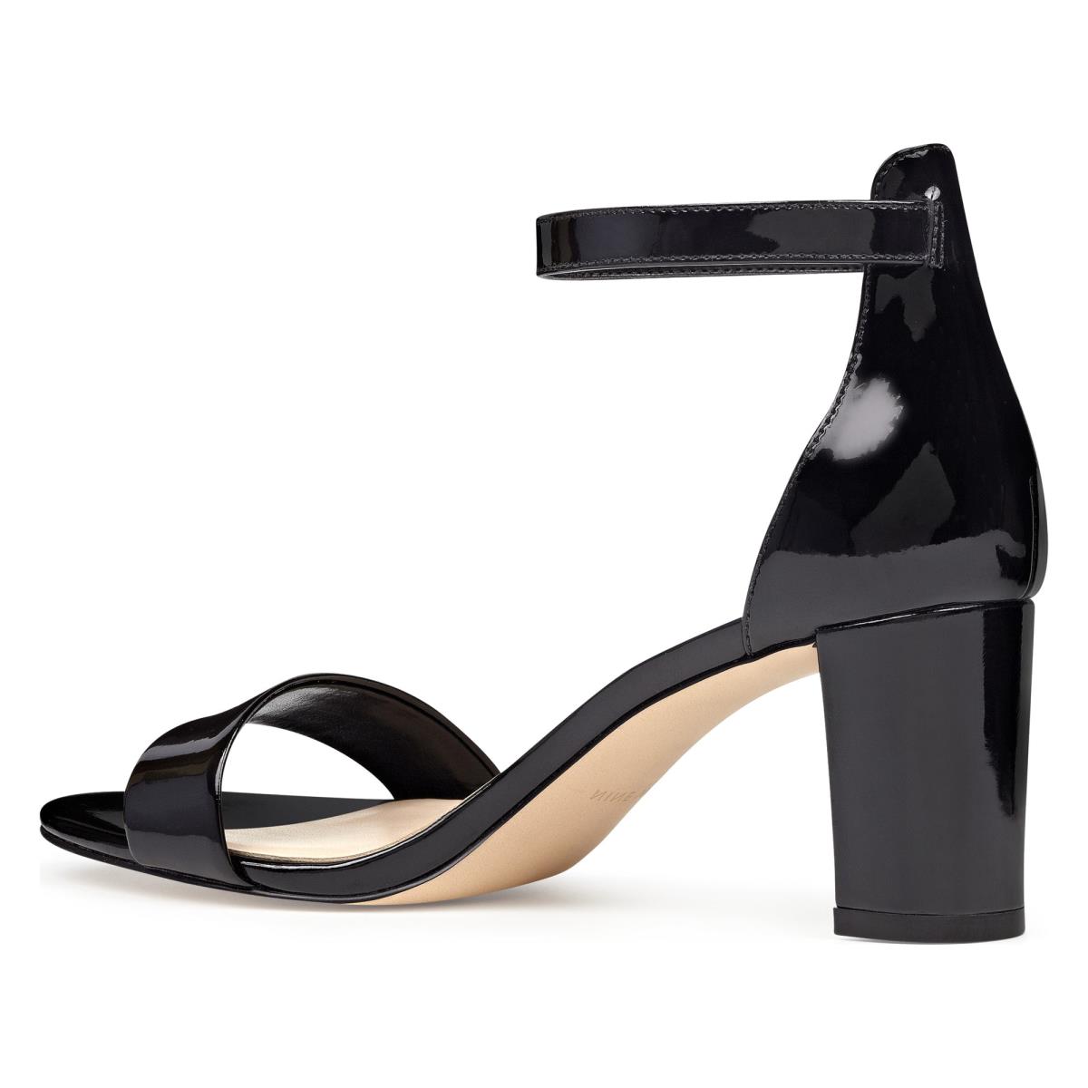 Sandalias Tacones Nine West Pruce Ankle Strap Block Mujer Negras | 9268EUOSF