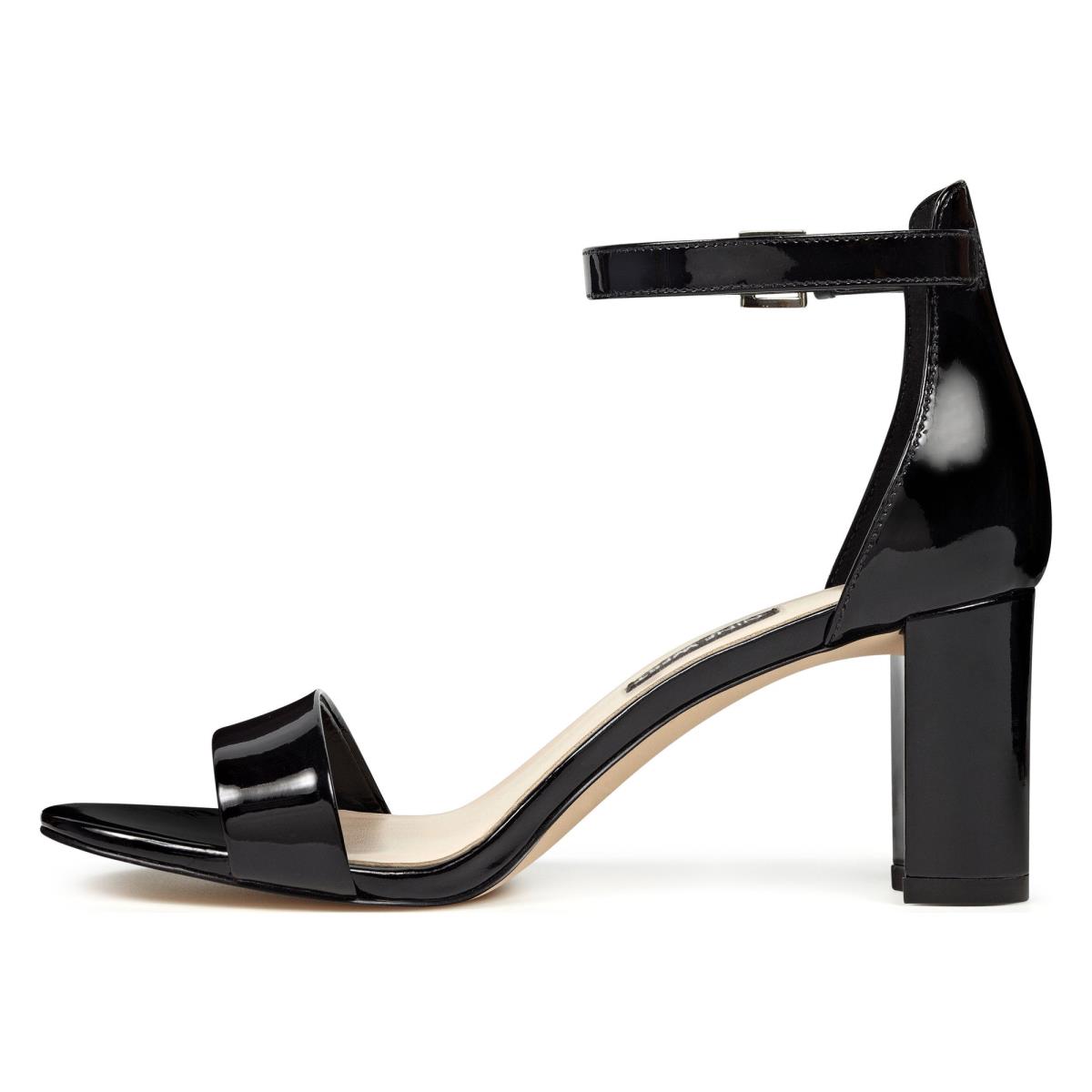 Sandalias Tacones Nine West Pruce Ankle Strap Block Mujer Negras | 9268EUOSF