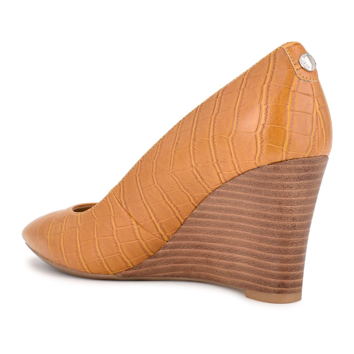 Wedges Nine West Cal 9x9 Dress Mujer Moutarde | 9815NJBOX