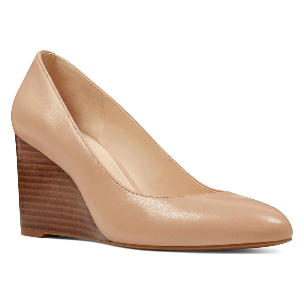 Wedges Nine West Jazzin Almond Toe Mujer Beige | 4693KBLOP