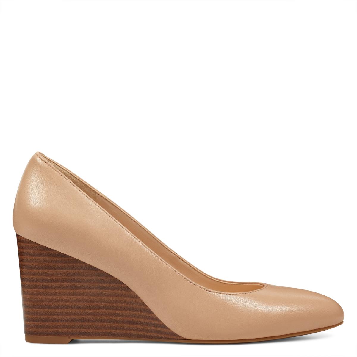 Wedges Nine West Jazzin Almond Toe Mujer Beige | 4693KBLOP