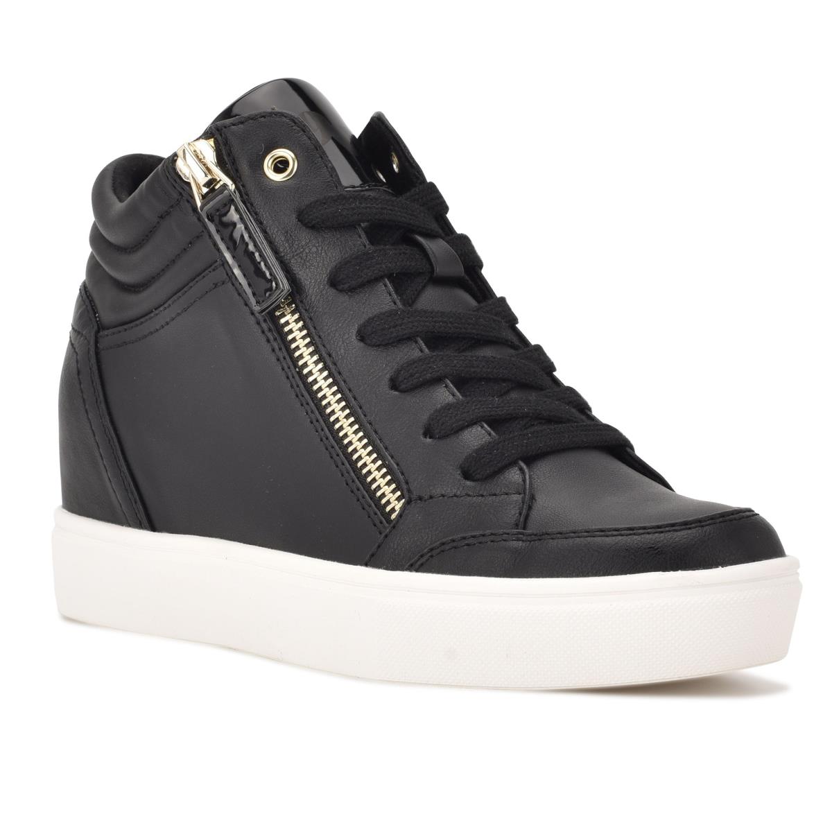 Zapatillas Nine West Tons High Top Hidden Wedge Sneakers Mujer Negras | 2530AWMNE