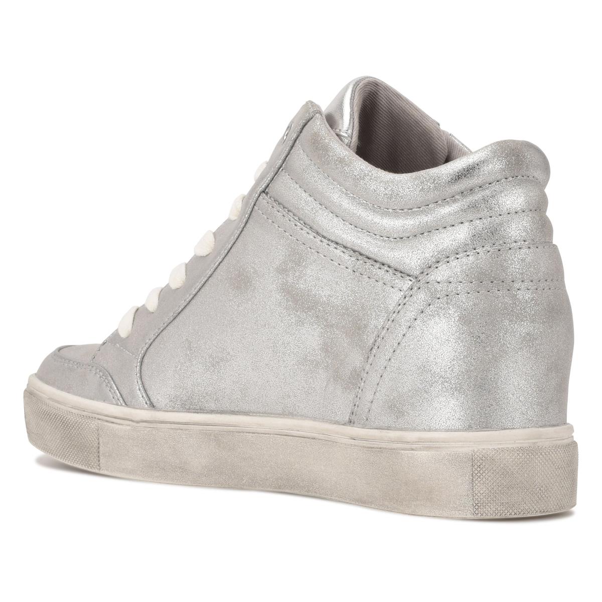 Zapatillas Nine West Tons High Top Hidden Wedge Sneakers Mujer Plateadas | 8413SPODT