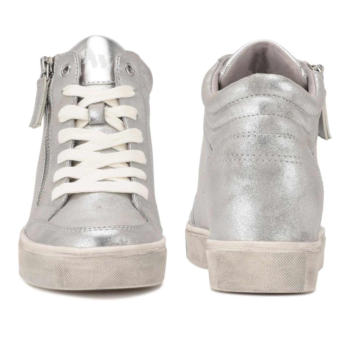 Zapatillas Nine West Tons High Top Hidden Wedge Sneakers Mujer Plateadas | 8413SPODT