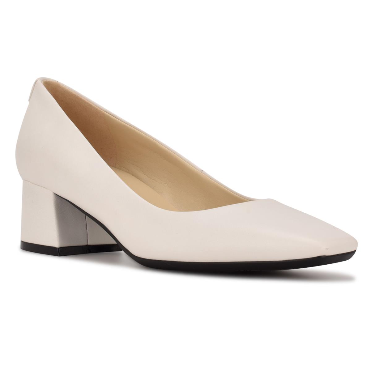 Zapatos De Salon Nine West Cloe 9x9 Block Heel Mujer Creme | 5489QCWZX