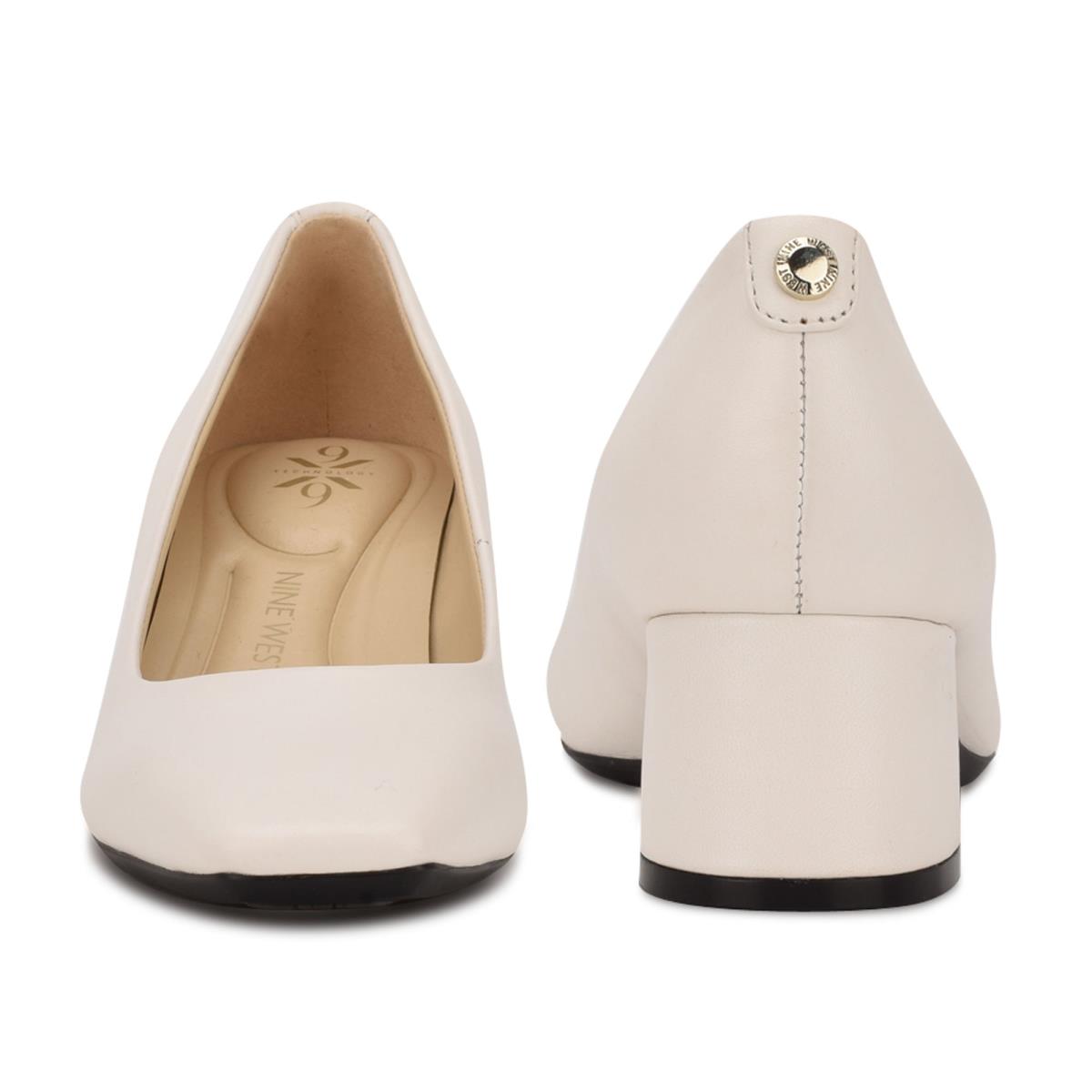 Zapatos De Salon Nine West Cloe 9x9 Block Heel Mujer Creme | 5489QCWZX