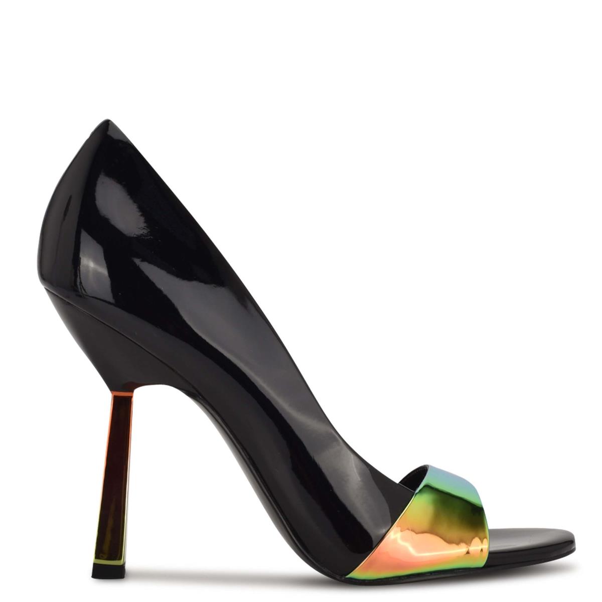 Zapatos De Salon Nine West Saidso Open Toe Mujer Negras Multicolor | 7419DCNYG