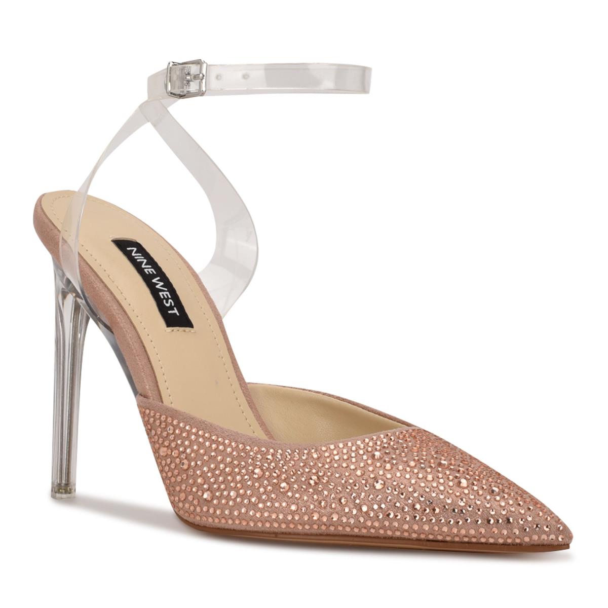 Zapatos De Salon Nine West Sparkel Ankle Strap Mujer Beige | 0867MCTJW