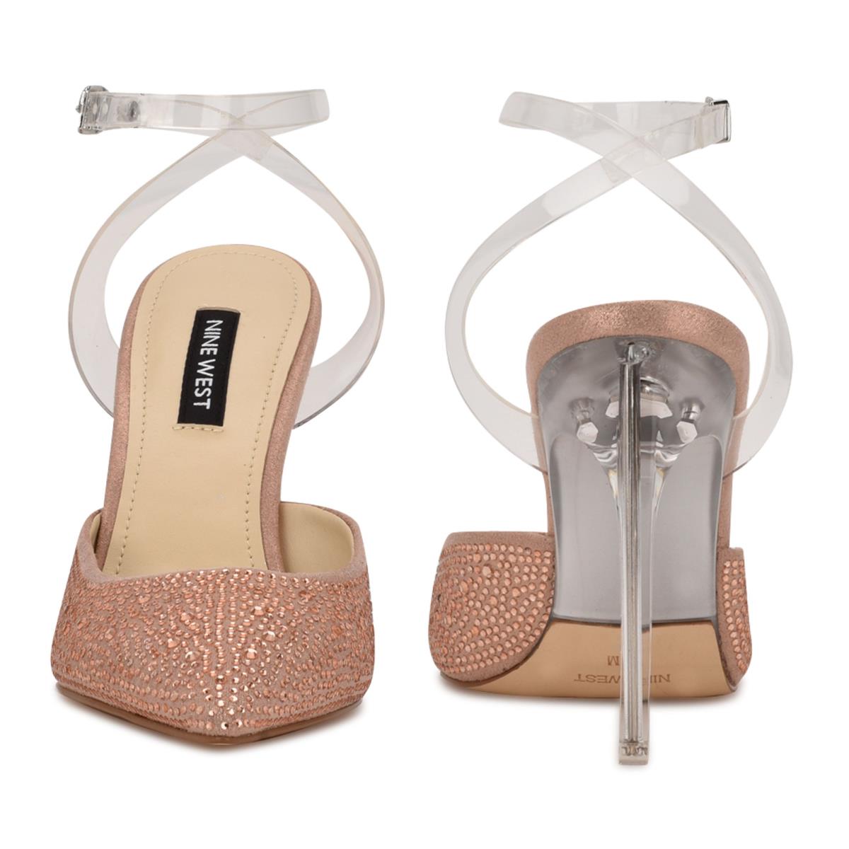 Zapatos De Salon Nine West Sparkel Ankle Strap Mujer Beige | 0867MCTJW