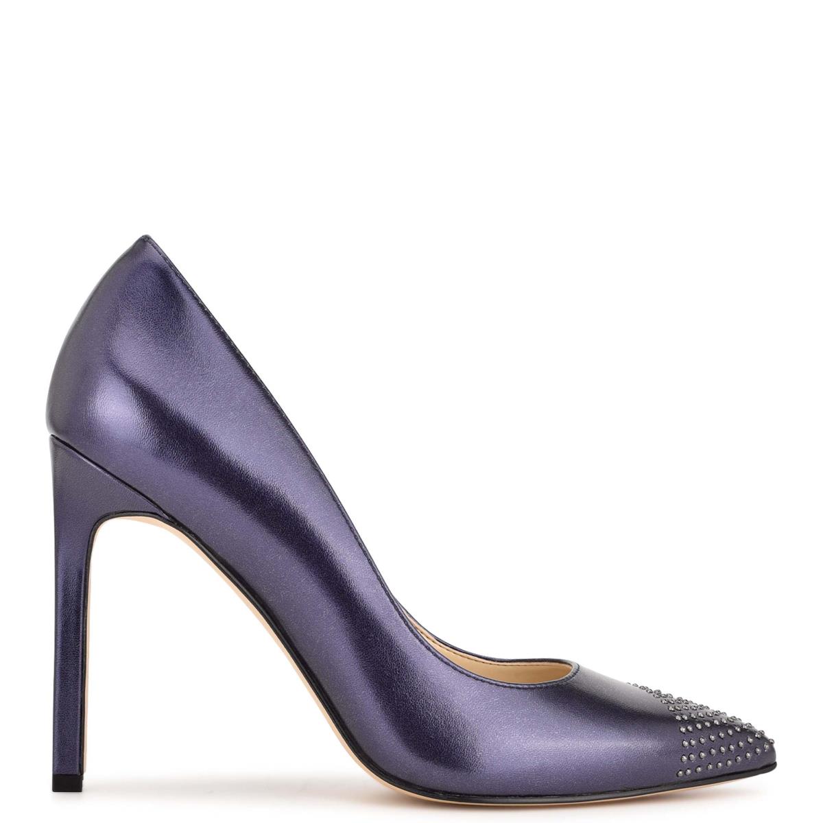 Zapatos De Salon Nine West Tadaa Studded Pointy Toe Mujer Azul Marino | 4185JOYNH