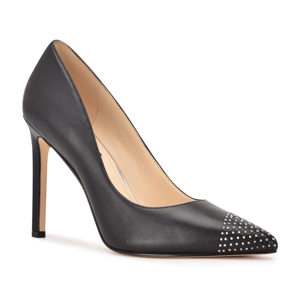 Zapatos De Salon Nine West Tadaa Studded Pointy Toe Mujer Negras | 7163FKRPX