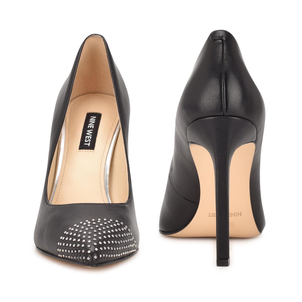 Zapatos De Salon Nine West Tadaa Studded Pointy Toe Mujer Negras | 7163FKRPX