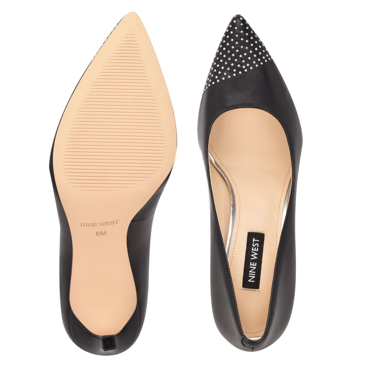 Zapatos De Salon Nine West Tadaa Studded Pointy Toe Mujer Negras | 7163FKRPX