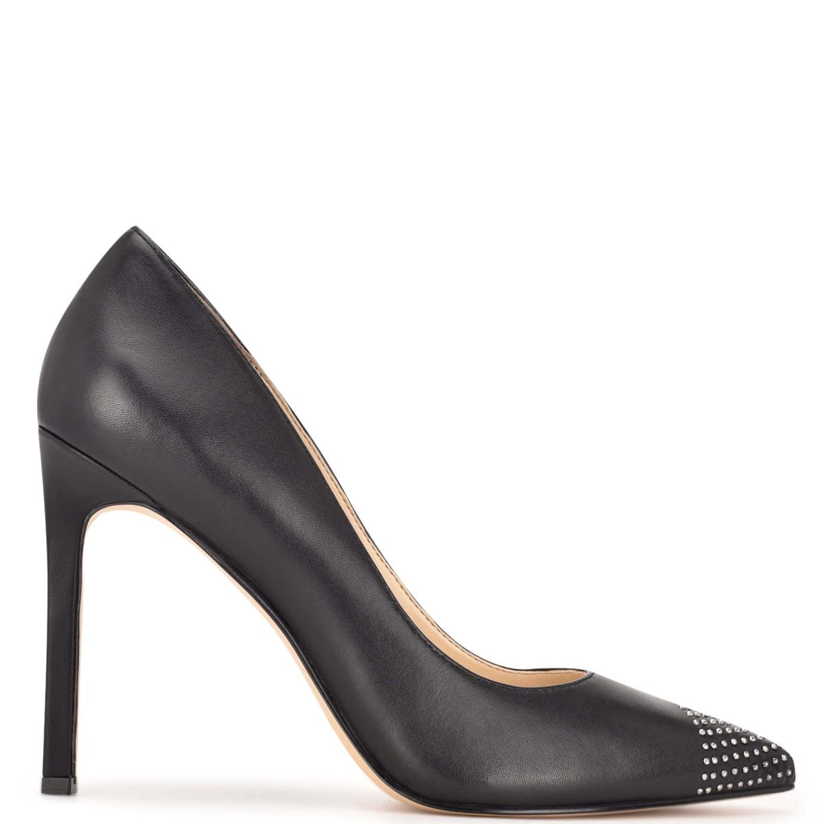 Zapatos De Salon Nine West Tadaa Studded Pointy Toe Mujer Negras | 7163FKRPX