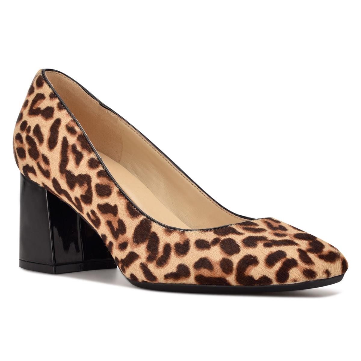 Zapatos De Salon Nine West Vibe 9x9 Block Heel Mujer Leopardo | 1746IJSEK