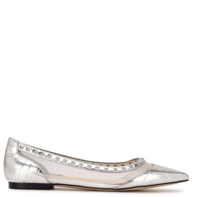 Ballerinas Nine West Bizzie Pointy Toe Mujer Plateadas | 8619LJZQI