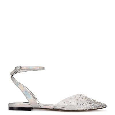 Ballerinas Nine West Briya Pointy Toe Mujer Plateadas | 6903SFUCZ