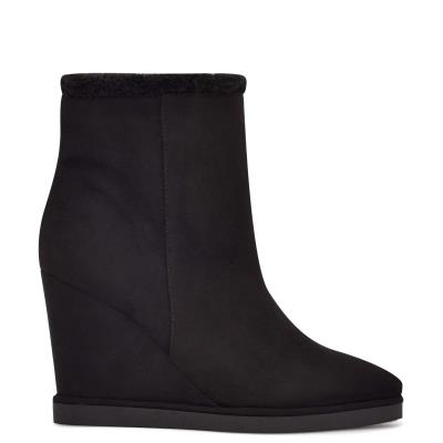 Booties Nine West Apres Wedge Mujer Negras | 5417AHDTV