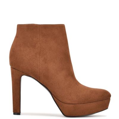 Booties Nine West Glowup Platform Mujer Marrones | 1705JKYCT