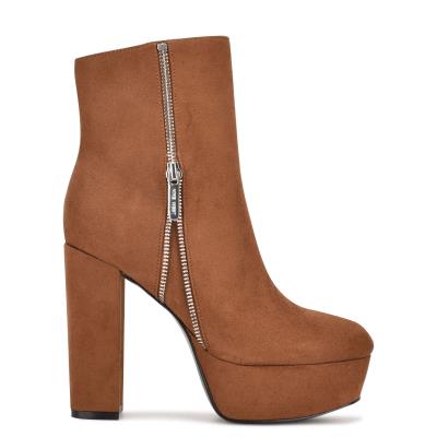 Booties Nine West Kerri Platform Mujer Marrones | 5069VBGXM